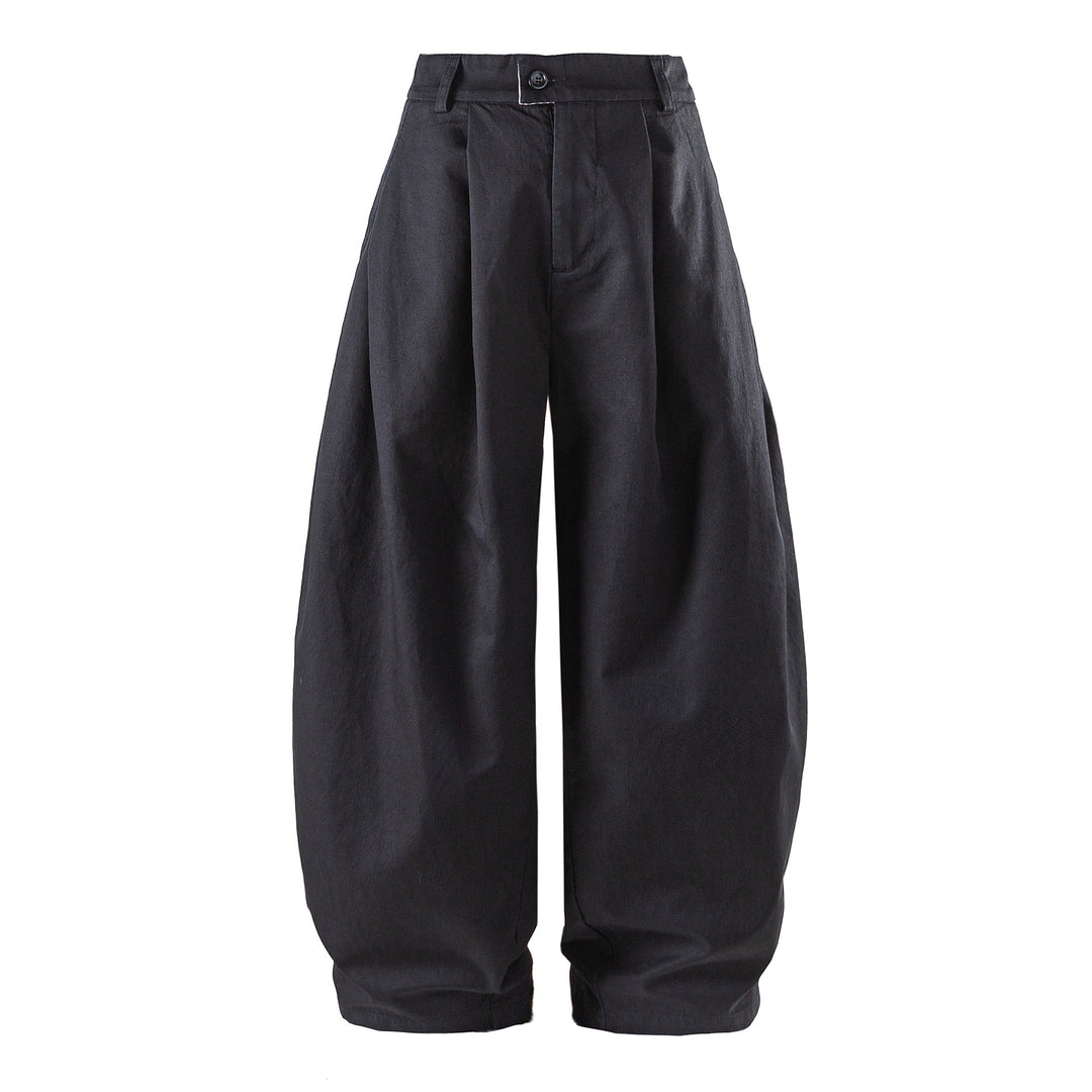 Damen weite High‑Waist‑Culotte mit Kellerfalte und verkürztem Bein Drune