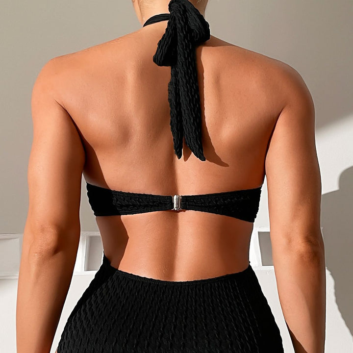 Damen Eleganter Schnitt Badeanzug mit raffinierten Rüschendetails Drune