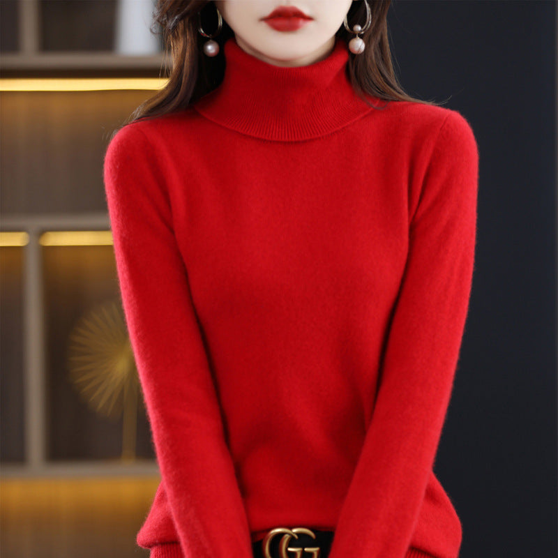 Damen Schmal geschnittener Rollkragenpullover aus kaschmirähnlichem Feinstrick mit softem Flor Drune