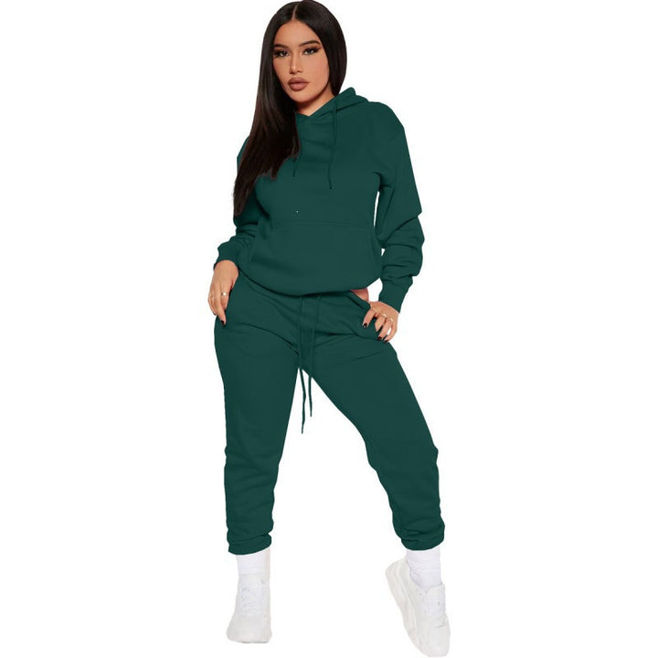 Damen nan zweiteiliges Lounge-Set mit Kapuzenpullover und High-Waist Jogginghose aus weichem French Terry Drune