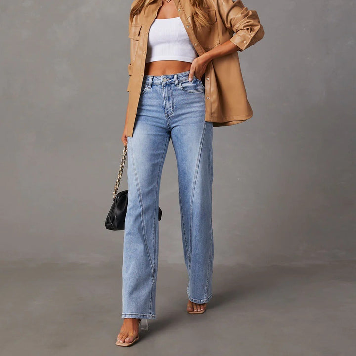 Damen Hochtaillierte Flared Jeans Drune
