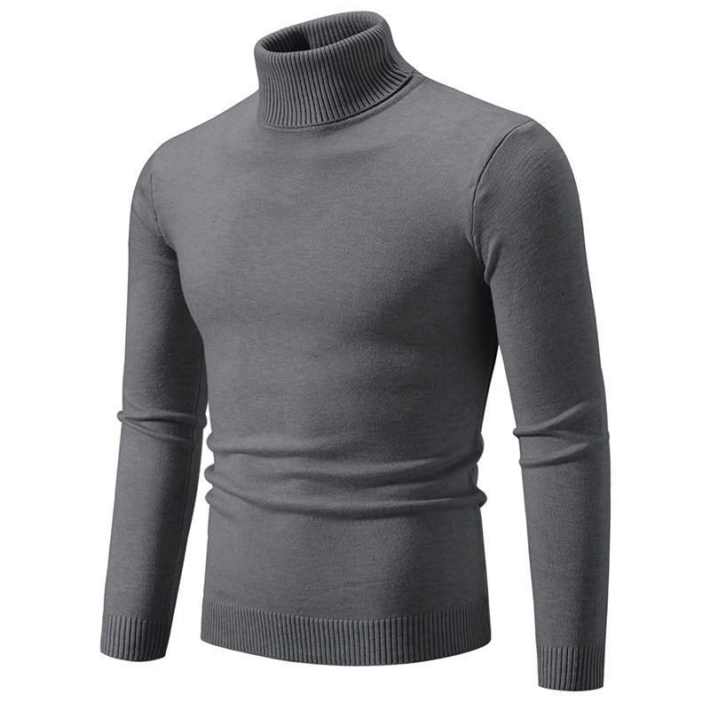 Herren Figurbetonter Rollkragenpullover aus Feinstrick mit geripptem Kragen und Bündchen Drune