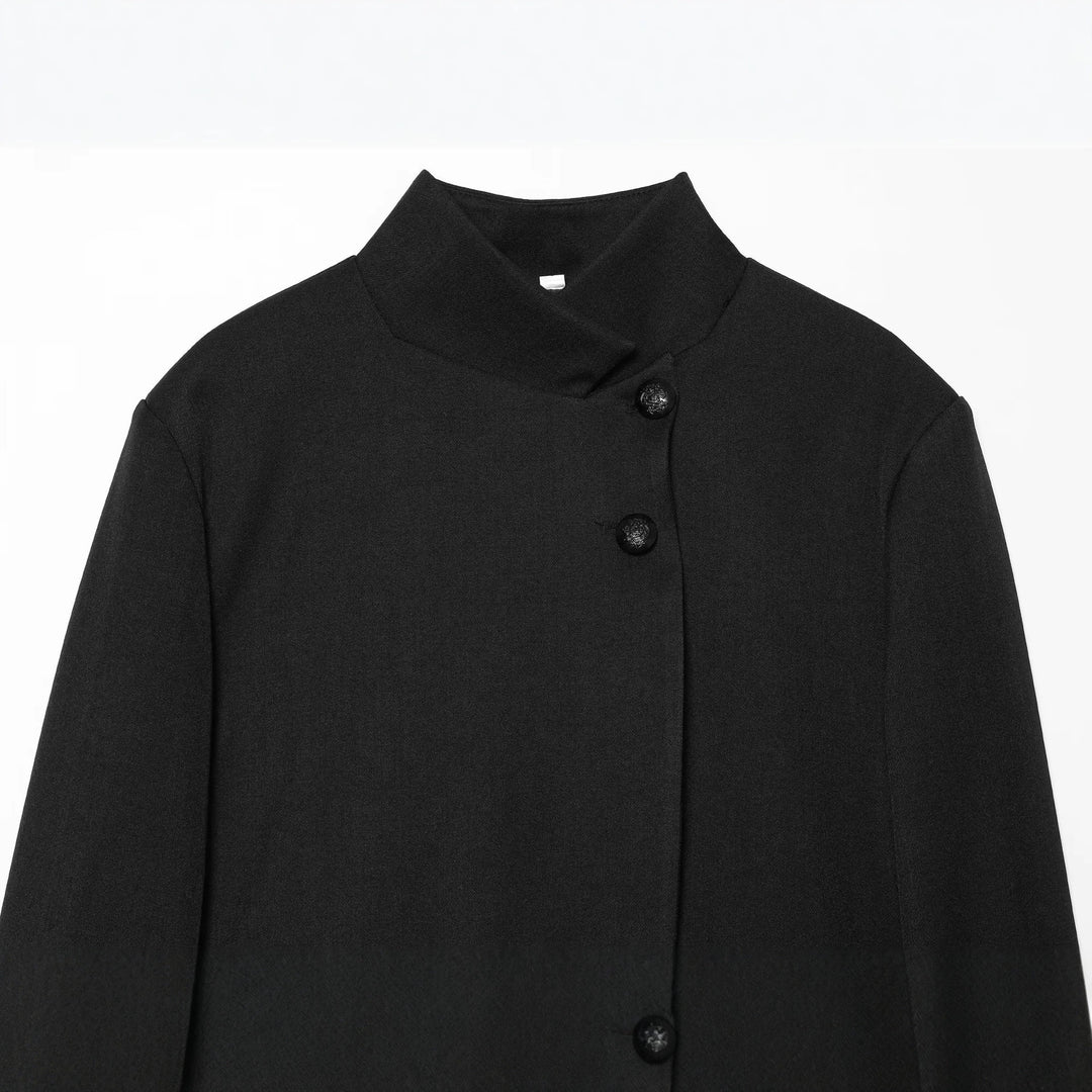 Damen Kurzer Blazer mit Stehkragen, verdeckter Knopfleiste und taillierter Silhouette Drune