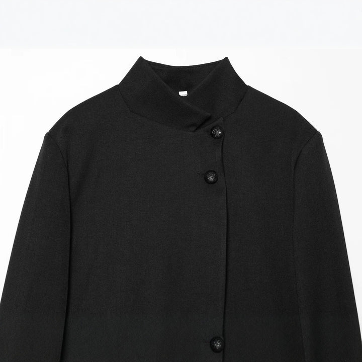 Damen Kurzer Blazer mit Stehkragen, verdeckter Knopfleiste und taillierter Silhouette Drune