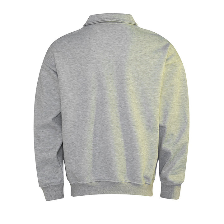 Herren Polo‑Sweatshirt im Oversize‑Relaxed‑Fit mit Rippbündchen und Knopfleiste Drune