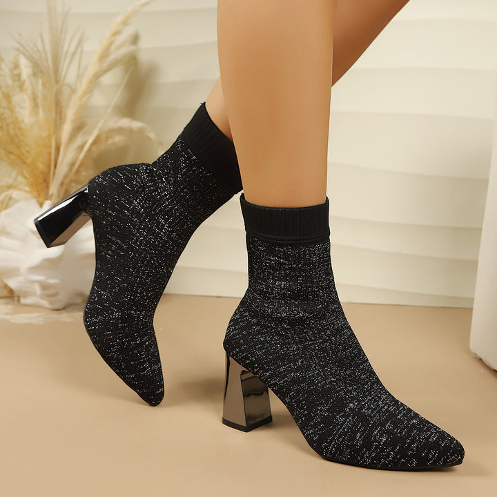 Damen Elegante Strumpfstiefeletten Drune