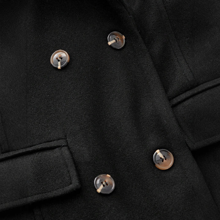 Damen eleganter, taillierter Gehrock mit doppelter Knopfleiste und schickem Revers Drune