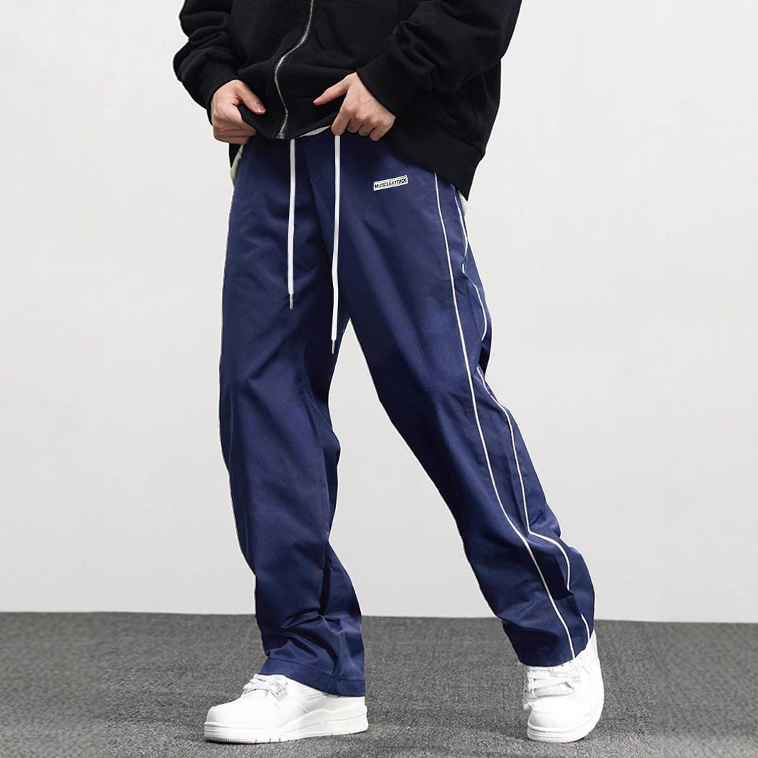 Herren Hochwertige Freizeithose mit verstellbarem Bund und seitlichen Streifen Drune