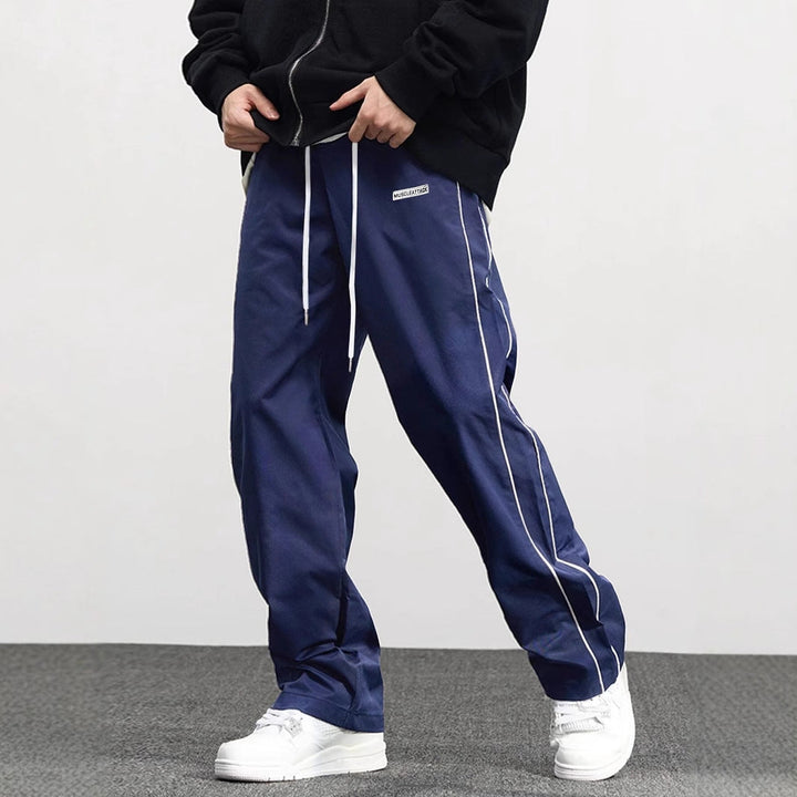 Herren Hochwertige Freizeithose mit verstellbarem Bund und seitlichen Streifen Drune