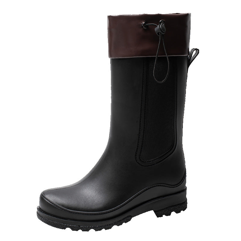 Damen Chelsea Regenstiefel aus Vollgummi mit elastischen Einsätzen und profilierter Luglaufsohle Drune