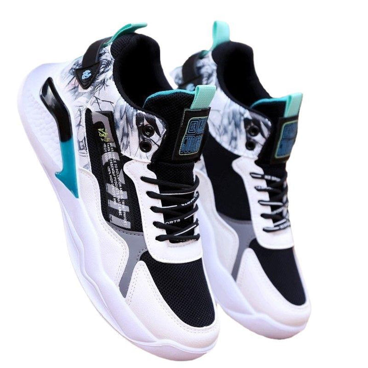 Herren Sportliche High-Top Sneakers mit detailliertem Grafikdesign Drune