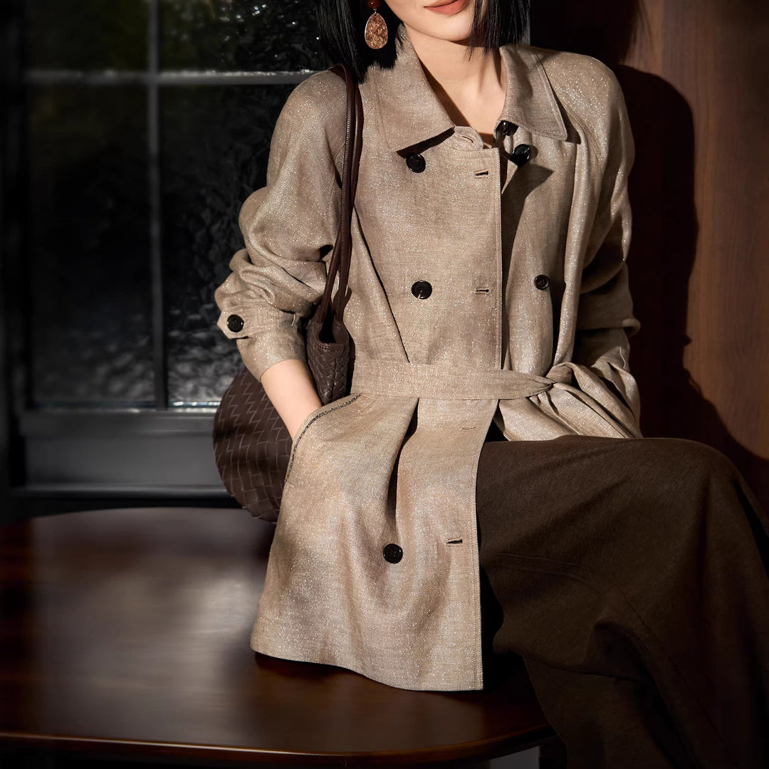 Damen Elegante und zeitlose Trenchjacke Drune