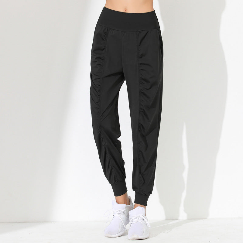Damen Leichte Sportliche Jogginghose mit hohem Bund und elastischen Bündchen Drune