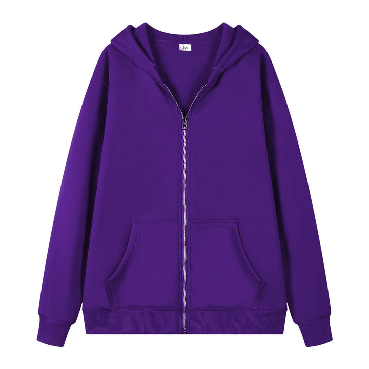 Damen nan lässige Zip-Hoodie-Jacke im Boxy-Cut mit überschnittener Schulter, verdecktem Tunnelzug und großen Kängurutaschen Drune