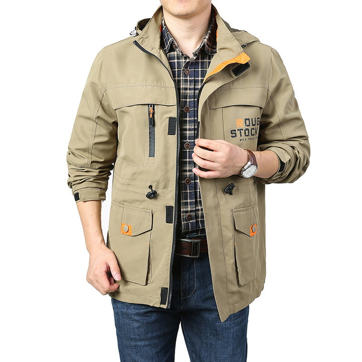 Herren Funktionsjacke mit verstellbarem Kapuzendesign Drune