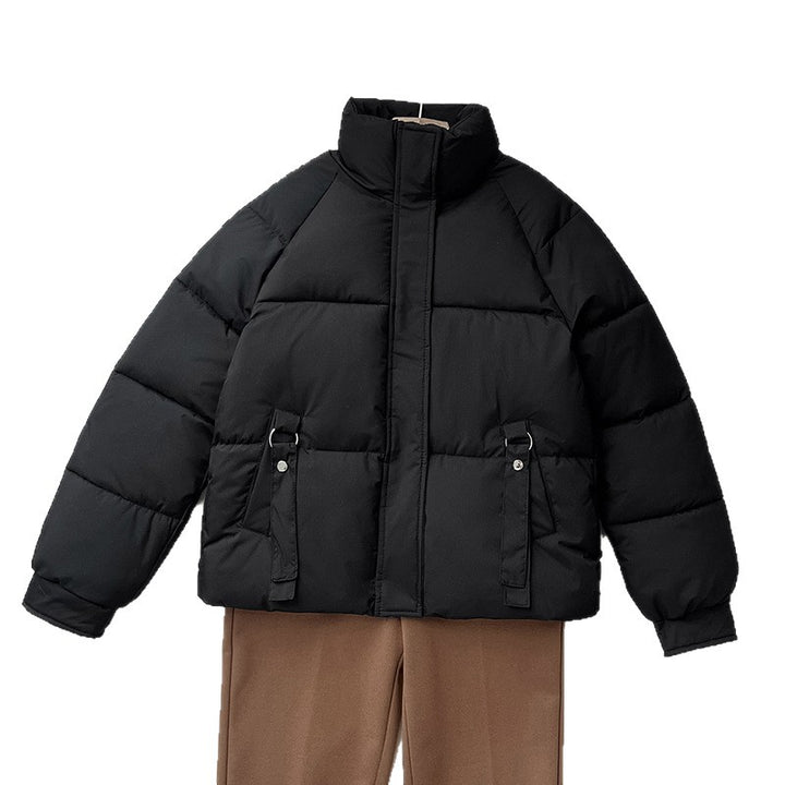 Damen nan kurze gesteppte Pufferjacke mit hohem Stehkragen, verdeckter Frontblende und D‑Ring Taschenapplikation Drune