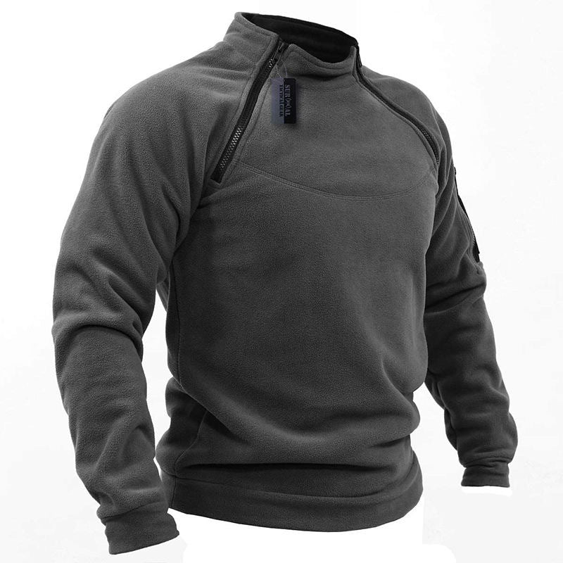 Herren Funktions-Fleecepullover mit Schulterbelüftung, hohem Stehkragen und Ärmeltasche Drune