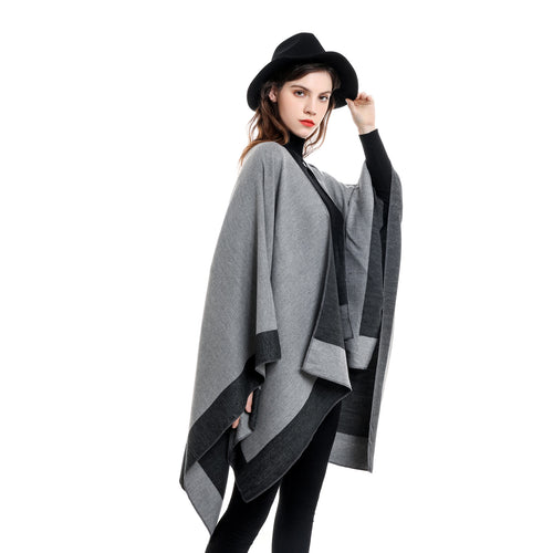 Damen Wendbarer Poncho-Cape aus Kaschmir-Mix mit Oversize-Schnitt Drune