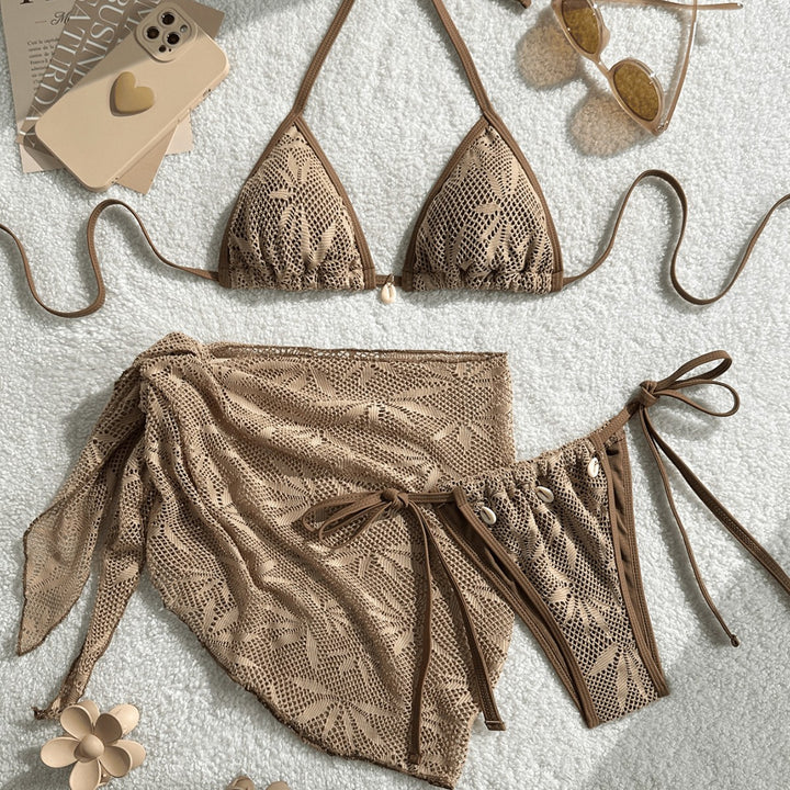 Damen Triangel-Bikini mit dekorativer Rockuffle Drune