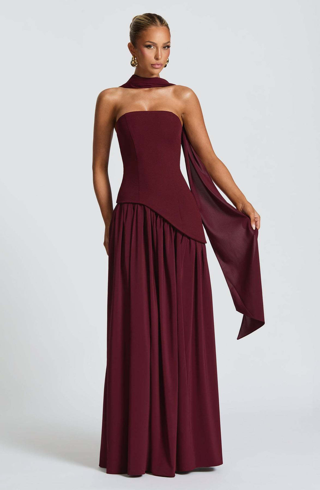 Damen Abendkleid mit asymmetrischem Schnitt Drune