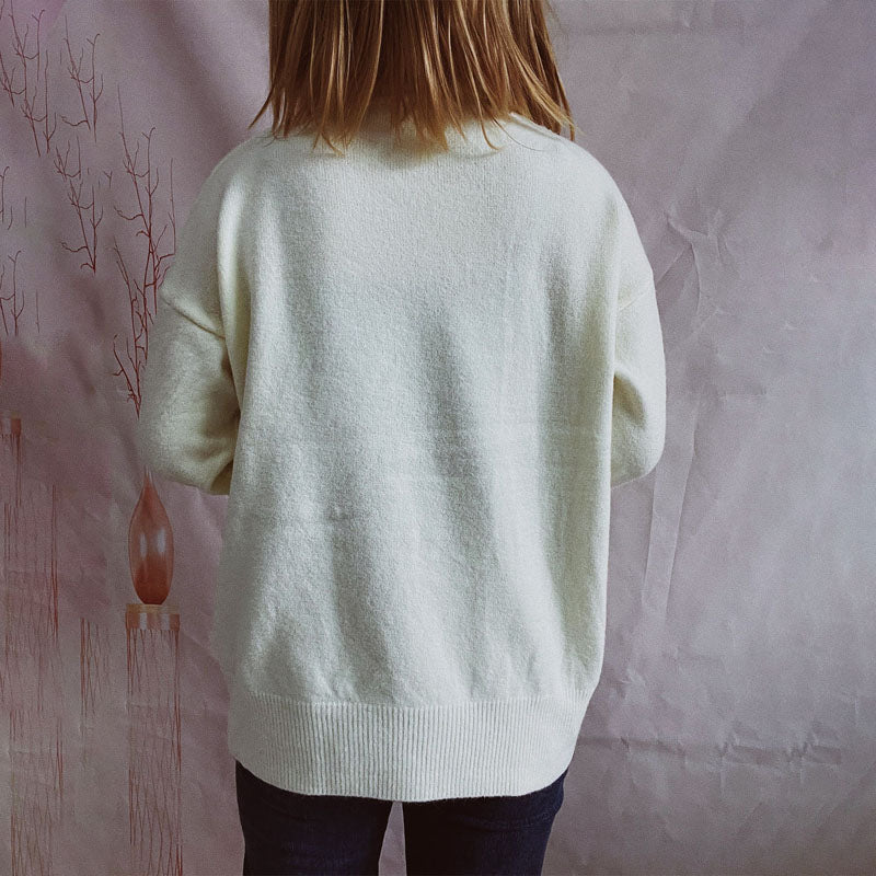 Drune | Einfarbiger Warmer Strickpullover Für Alltag