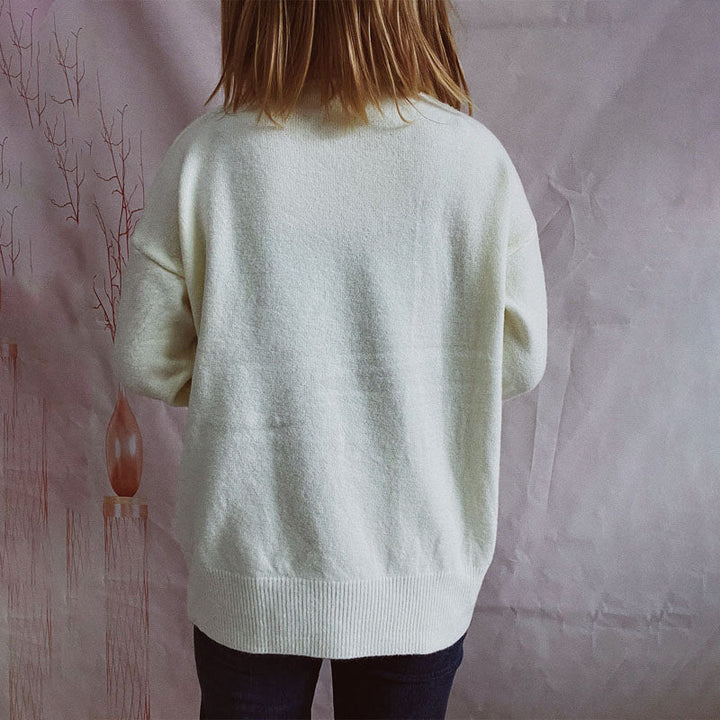 Drune | Einfarbiger Warmer Strickpullover Für Alltag