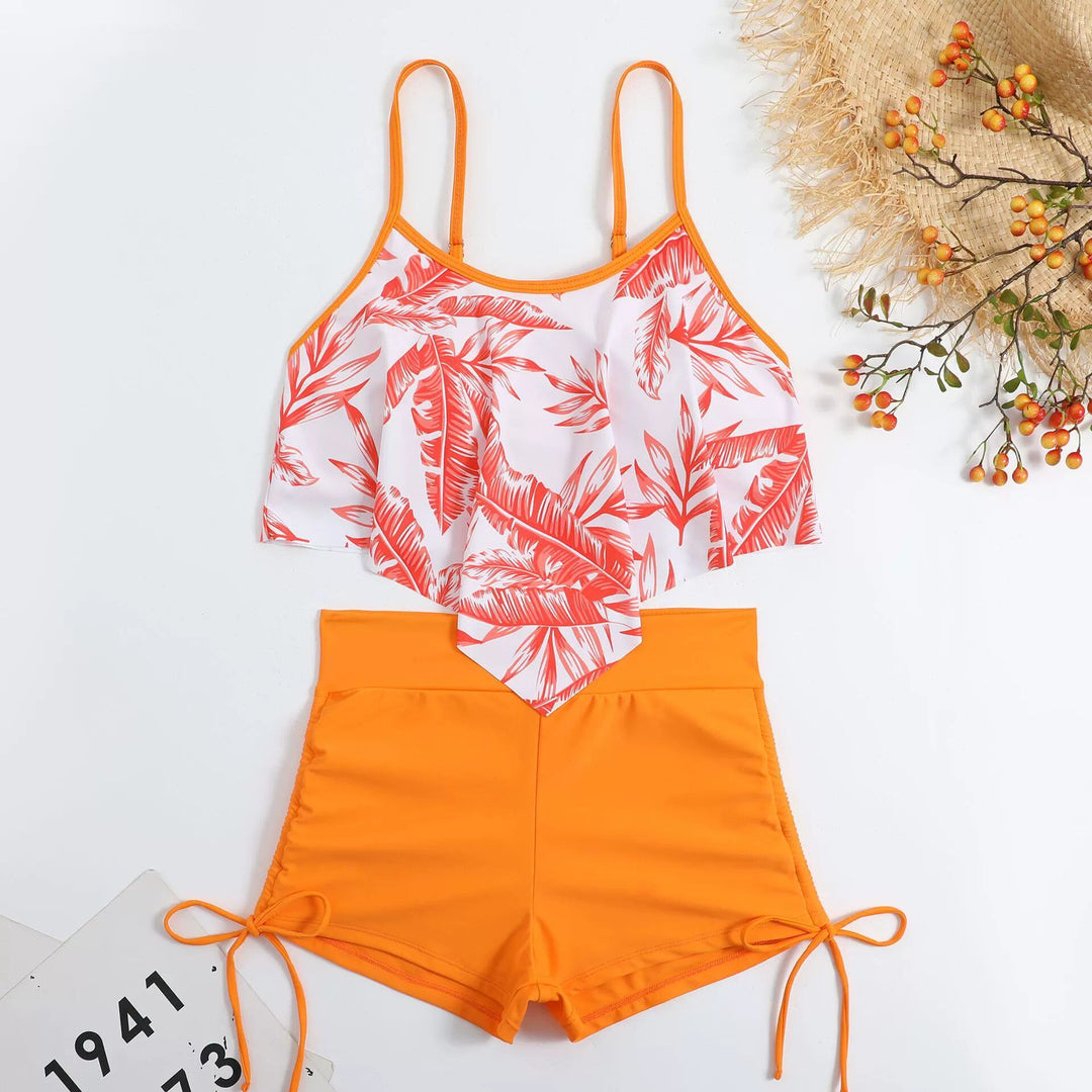 Damen Sportliches Tankini-Set mit Raffungen und verstellbaren Trägern Drune