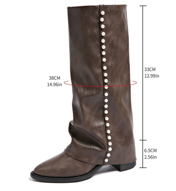 Damen Elegante und Verspielte Stiefel Drune