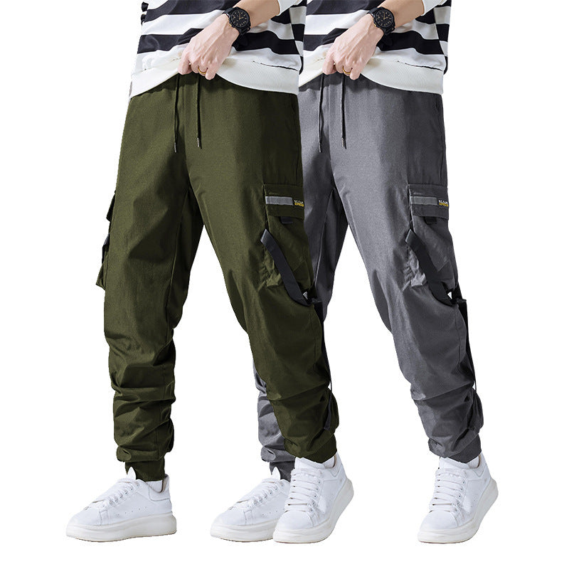 Herren Utility‑Cargohose im Joggerstil mit Multifunktions‑Taschen und Kordelbund Drune