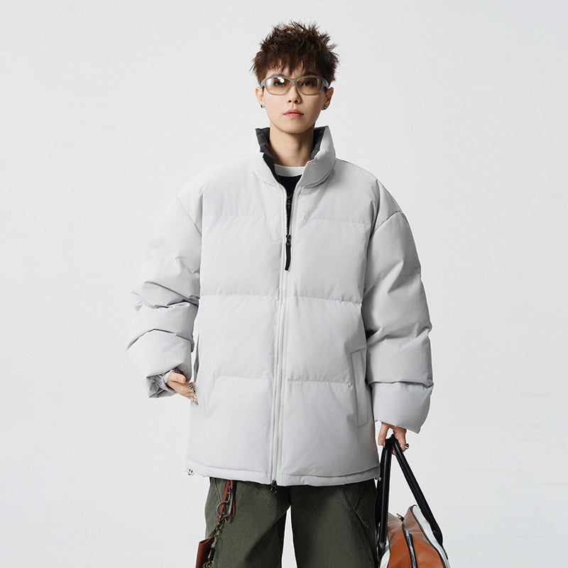 Herren Kurz geschnittene Oversize Steppjacke mit hohem Kragen Drune
