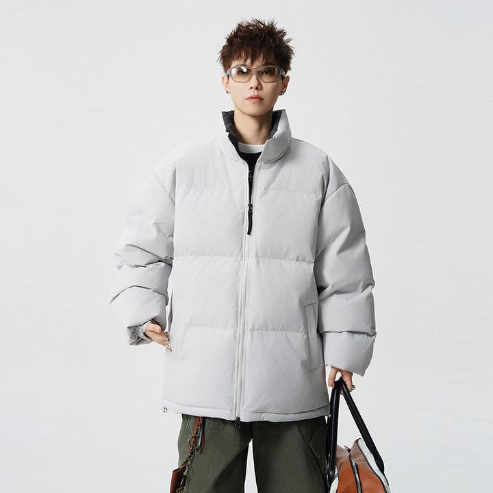 Herren Kurz geschnittene Oversize Steppjacke mit hohem Kragen Drune