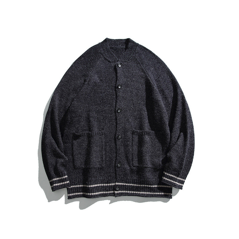 Unisex Boxy-Cardigan aus Feinstrick mit Raglanärmeln und aufgesetzten Taschen Drune