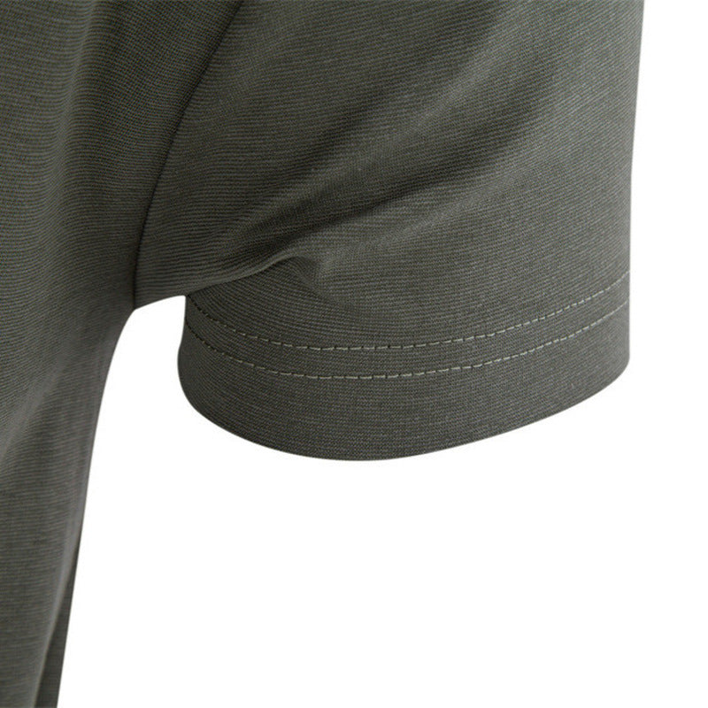 Herren nan klassisches Baumwolljersey Rundhalsshirt mit verstärktem Kragen Drune