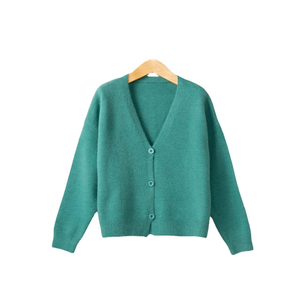 Damen Strickjacke mit V-Ausschnitt und Knopfdetails Drune