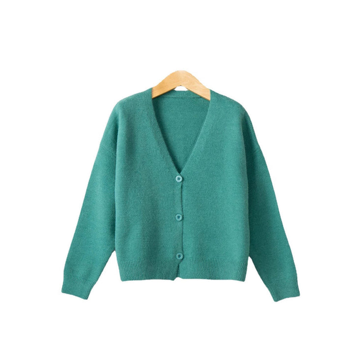 Damen Strickjacke mit V-Ausschnitt und Knopfdetails Drune