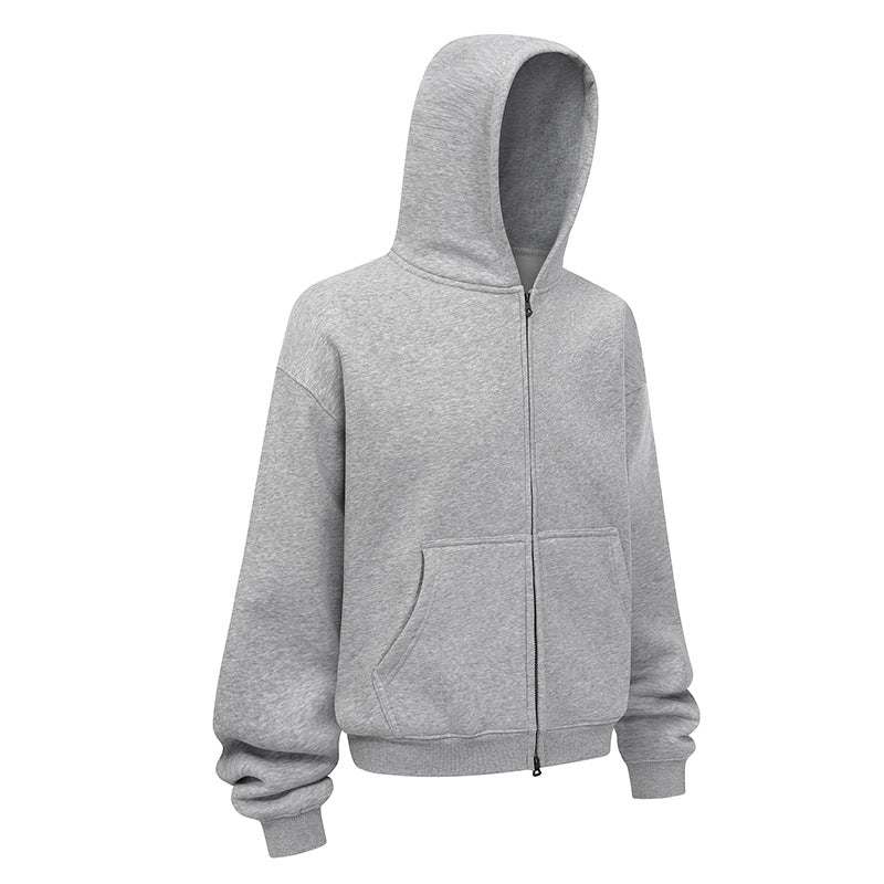 Damen entspannte Kapuzenjacke aus weichem Sweatmaterial mit praktischen Seitentaschen Drune
