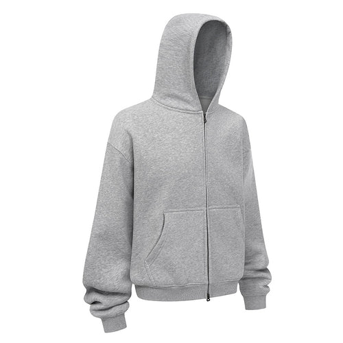 Damen entspannte Kapuzenjacke aus weichem Sweatmaterial mit praktischen Seitentaschen Drune