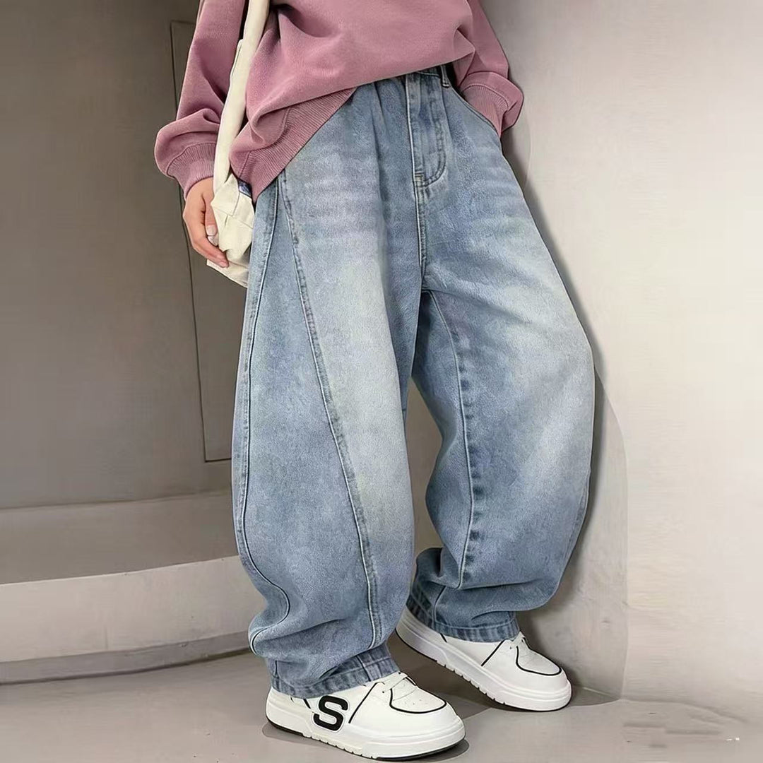 Unisex lässige Jeans mit Smileydruck Drune