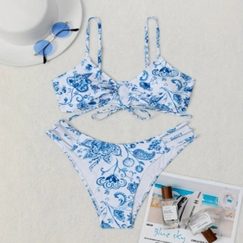 Damen Bandeau-Bikini mit verspieltem Kordeldetail Drune
