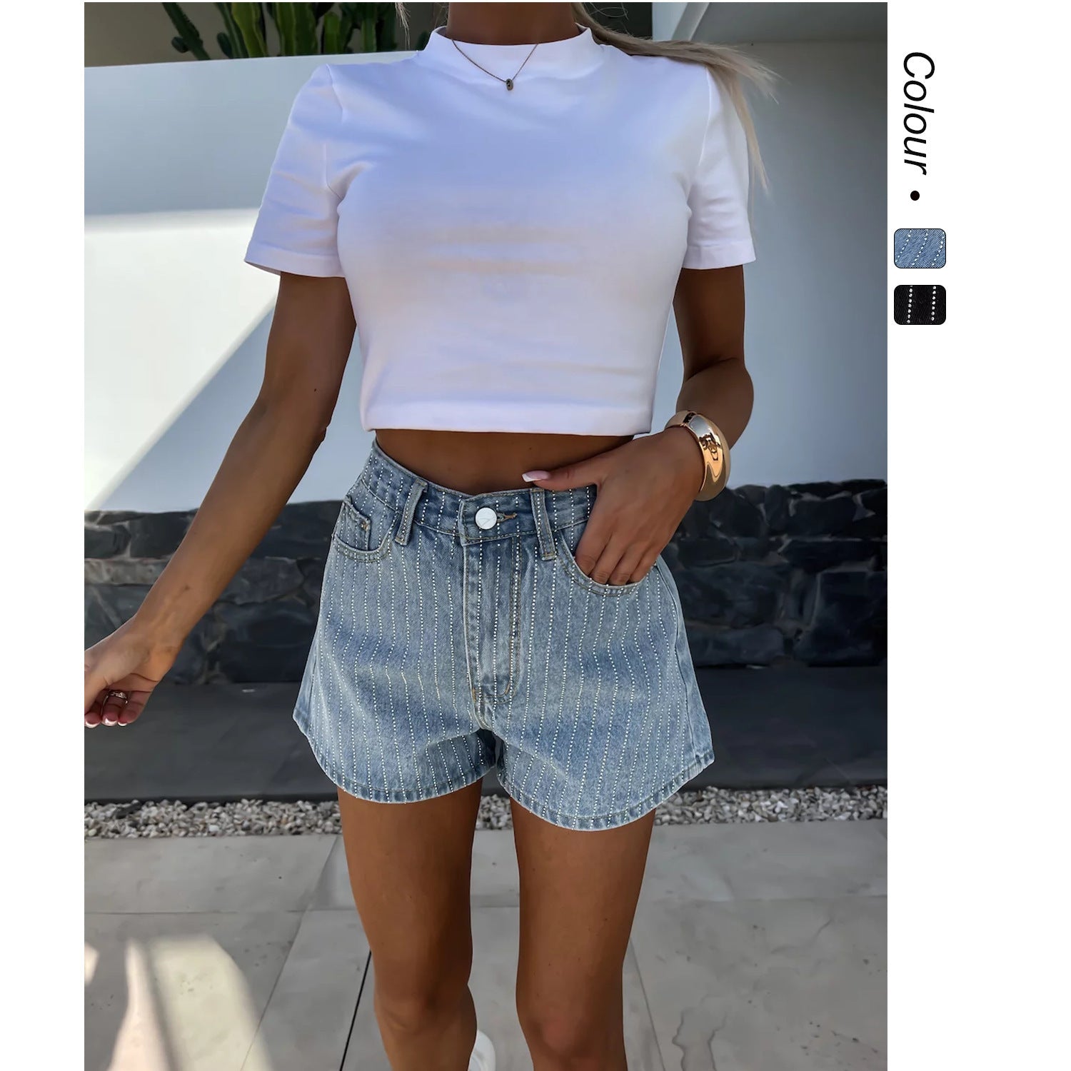 StreifenSpirit DenimShorts