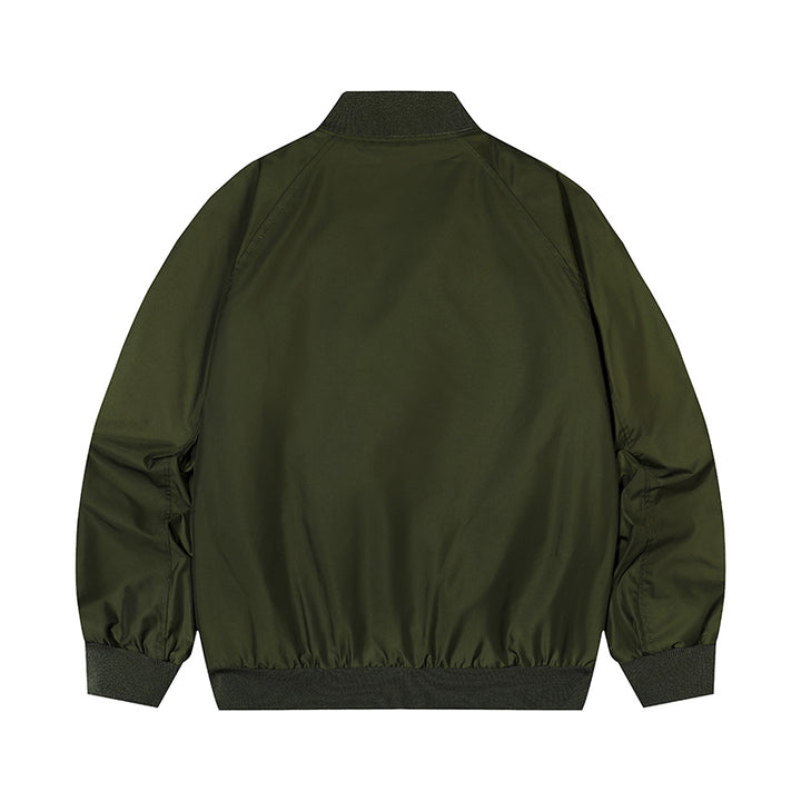 Herren  leichte Flugjacke mit vintage Flieger-Patch, kontrastierendem Satin-Futter und Reißverschlusstaschen Drune