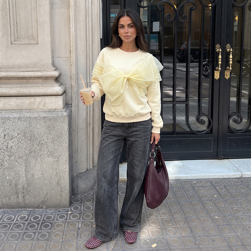 Damen Sweatshirt mit Statement-Schleife Drune