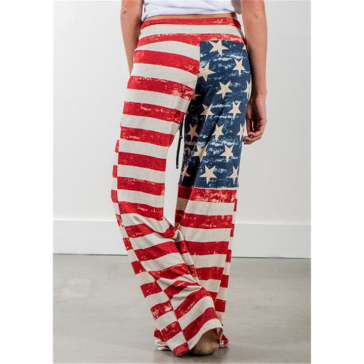Damen Weite Jersey-Loungehose mit Tunnelzug und Vintage-Print Drune