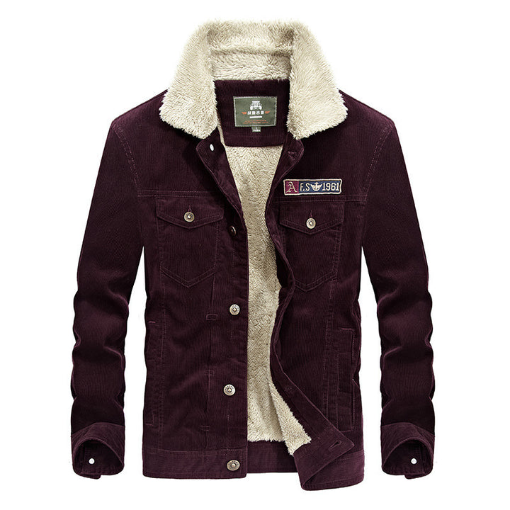 Herren Trucker-Cordjacke mit Teddyfutter und aufgesetzten Brusttaschen Drune