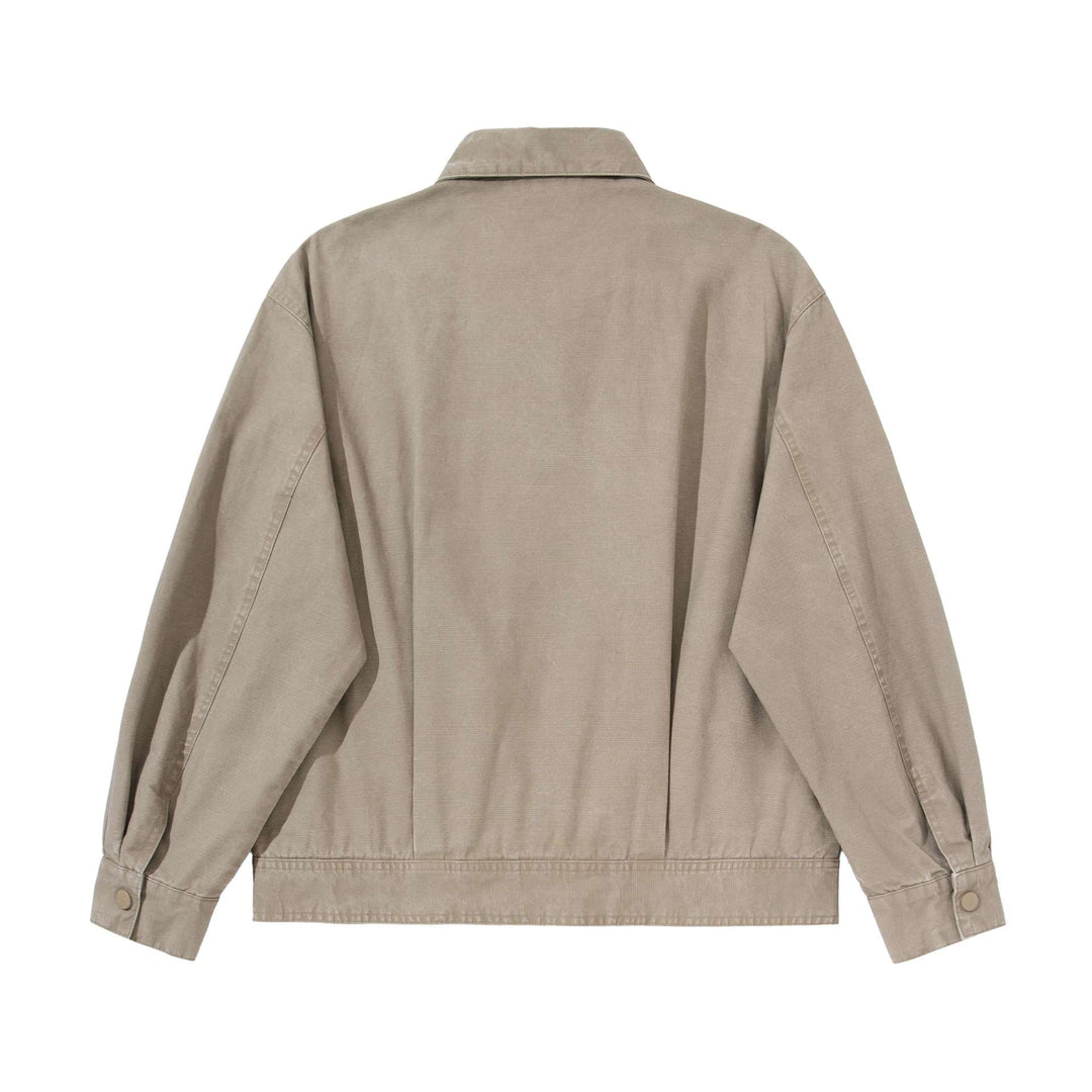 Herren Kurzblouson im Vintage‑Washed Canvas mit Zwei‑Wege‑Reißverschluss Drune