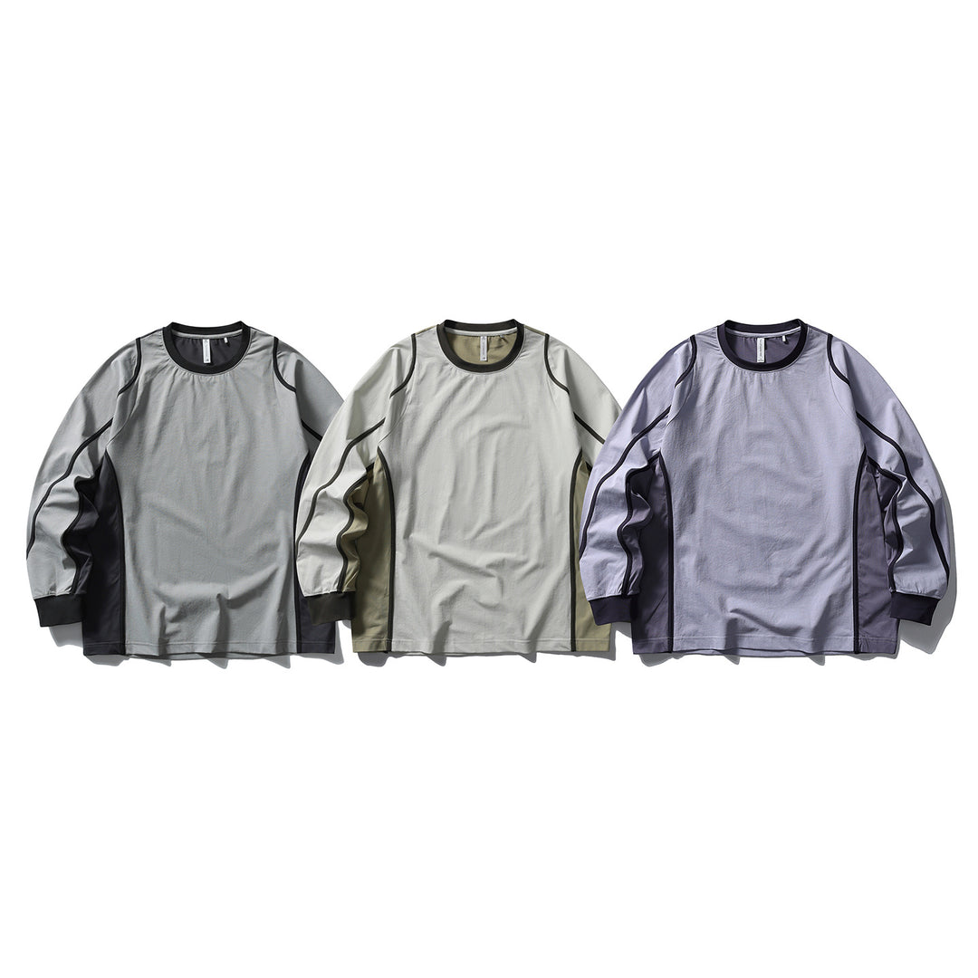 Unisex Funktionales Longsleeve im Oversize-Layering-Stil mit Flachnähten und Rippbündchen Drune