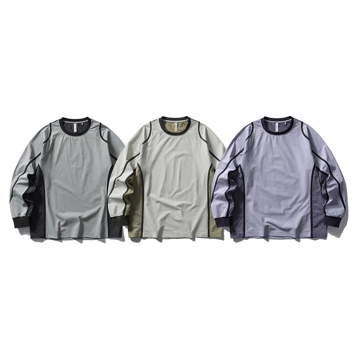 Unisex Funktionales Longsleeve im Oversize-Layering-Stil mit Flachnähten und Rippbündchen Drune