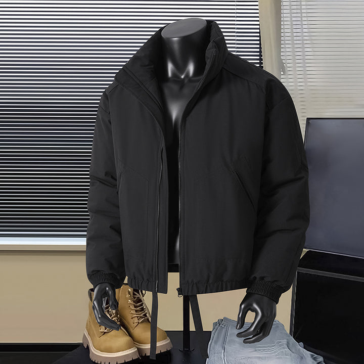 Herren Thermo‑isolierte Kurzblouson‑Jacke mit Stehkragen und Tunnelzugbund Drune