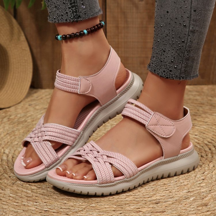 Damen Komfortable Riemchen-Sandalen mit verstellbarem Klettverschluss Drune