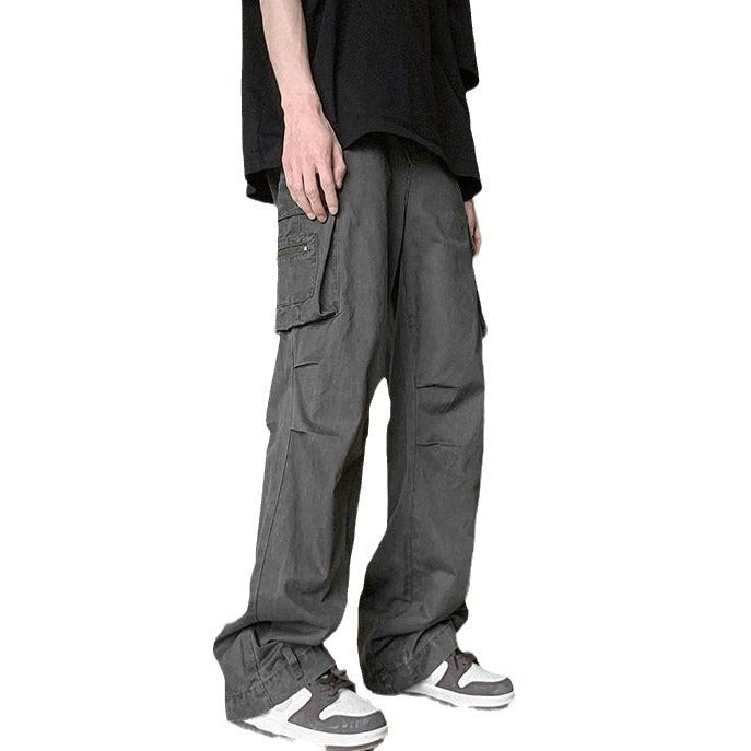 Herren weit geschnittene Cargo-Hose mit praktischen Taschen und elastischem Bund Drune